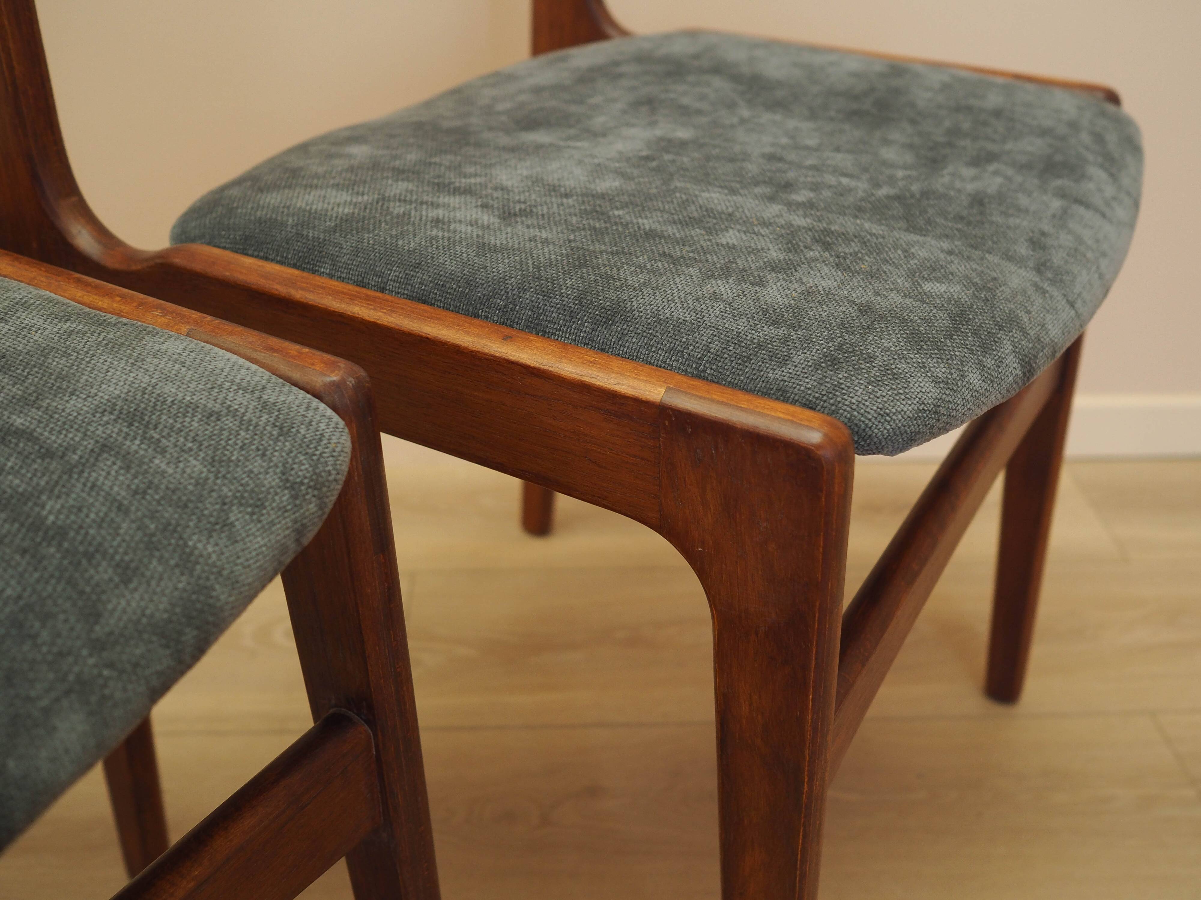 Set of four teak chairs, Danish design, 1970s, made in Denmark