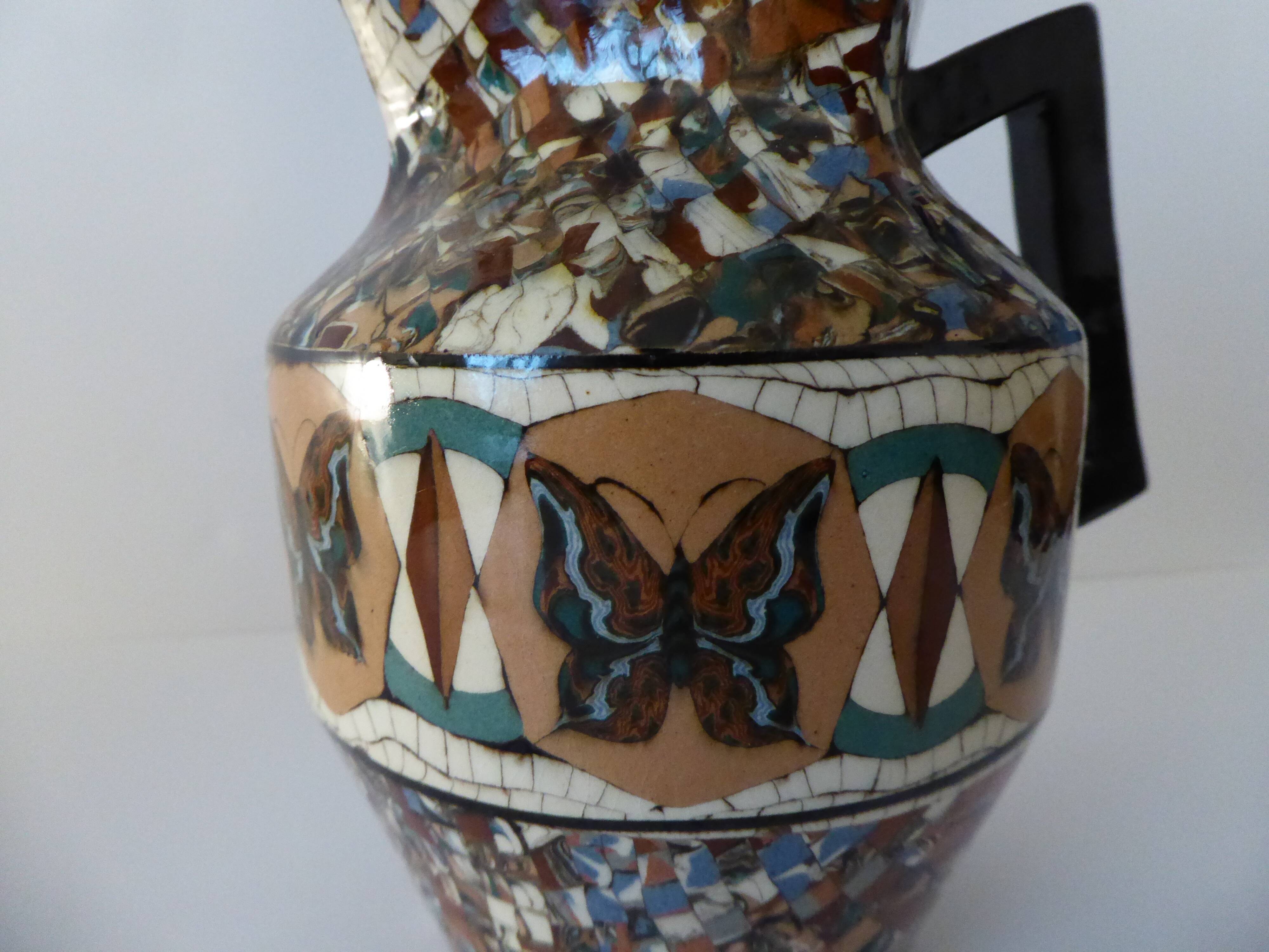 Ceramic pitcher from Vallauris by Jean Gerbino