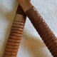 Set of rosewood salad cutlery and striated sleeve
