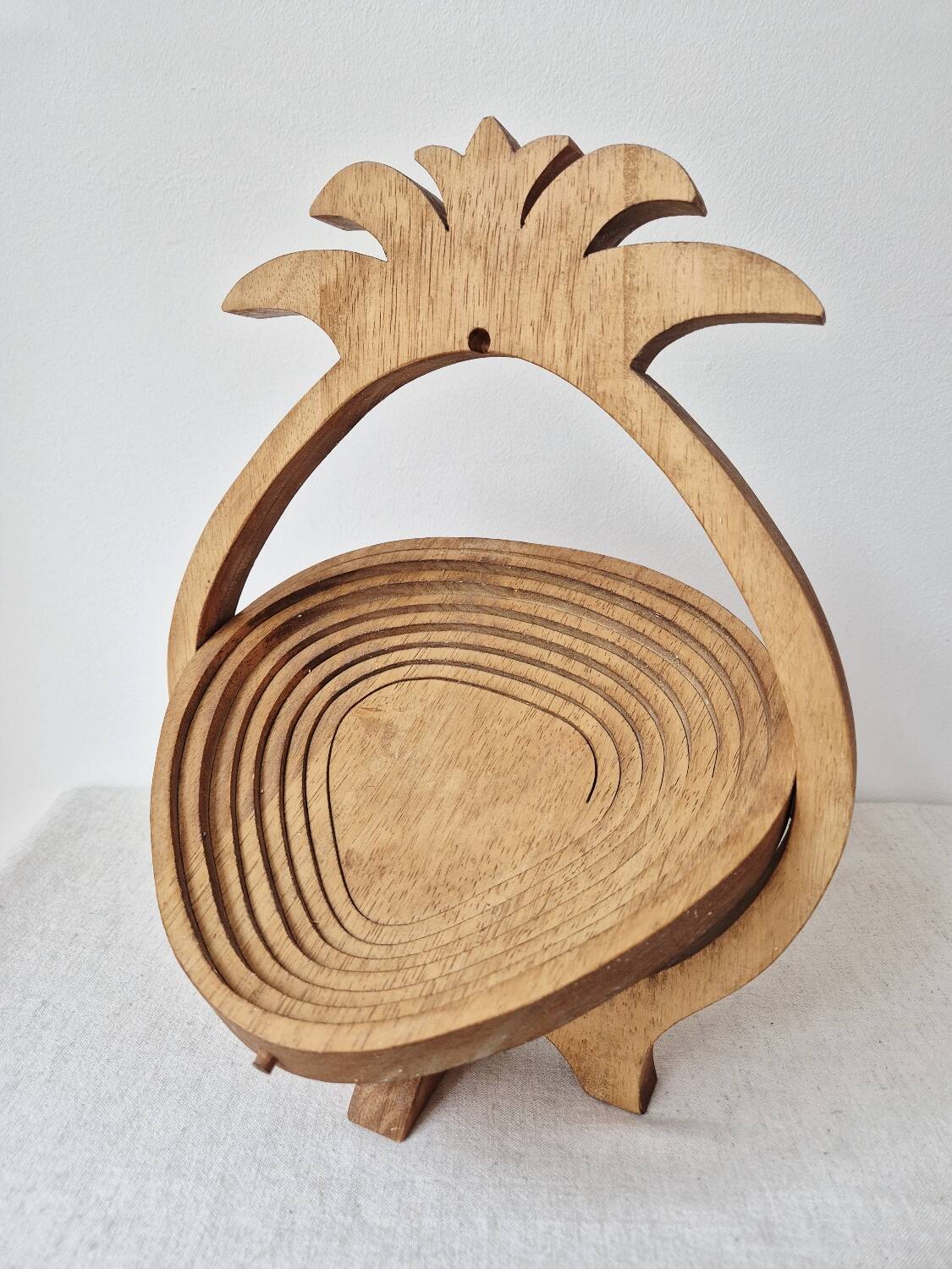 Wooden Fruit Basket "Pineapple" - Vintage