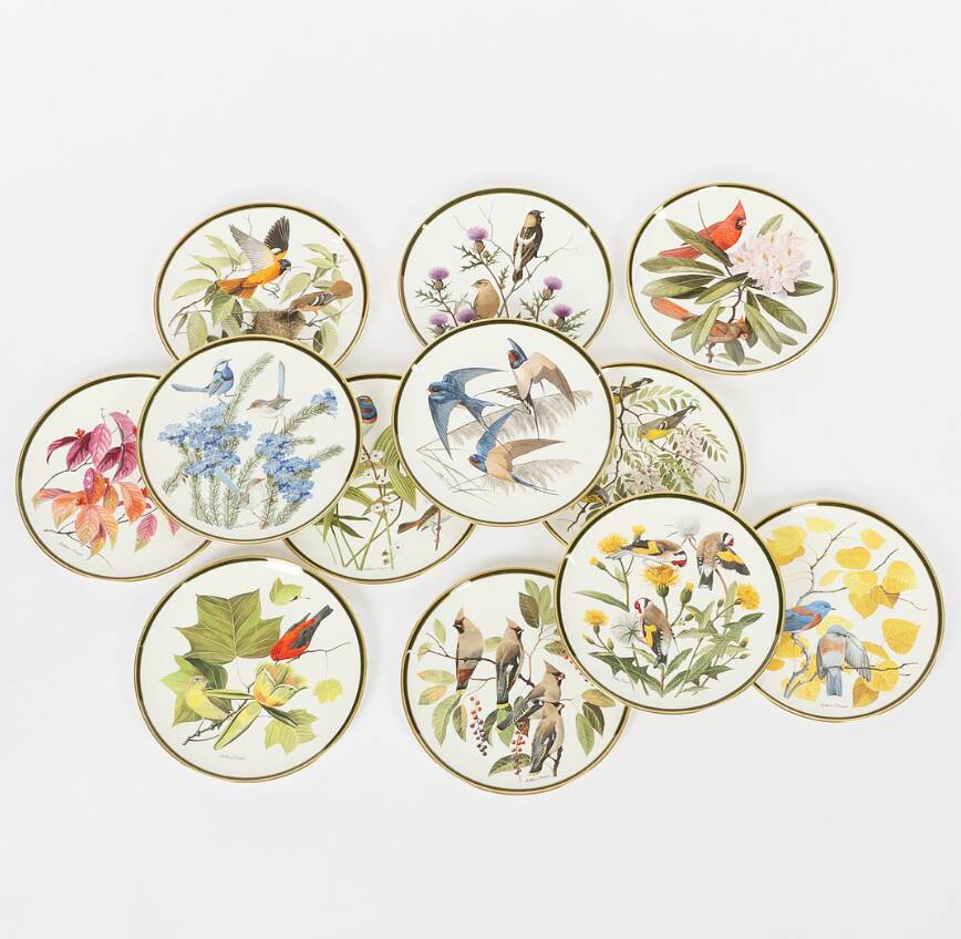 12 assiettes "oiseaux chanteurs du monde", Franklin Wedgwood Singer Arthur 1977