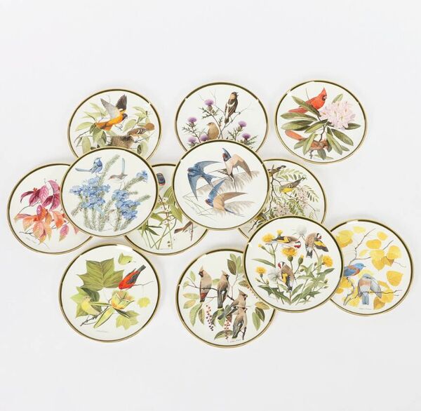 12 assiettes ''oiseaux chanteurs du monde'', Franklin Wedgwood Singer Arthur 1977