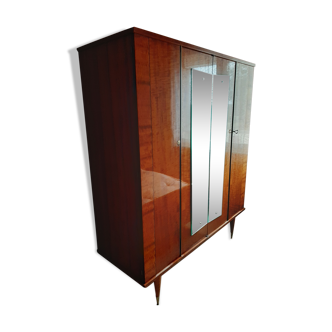 Armoire en bois verni vintage année 60