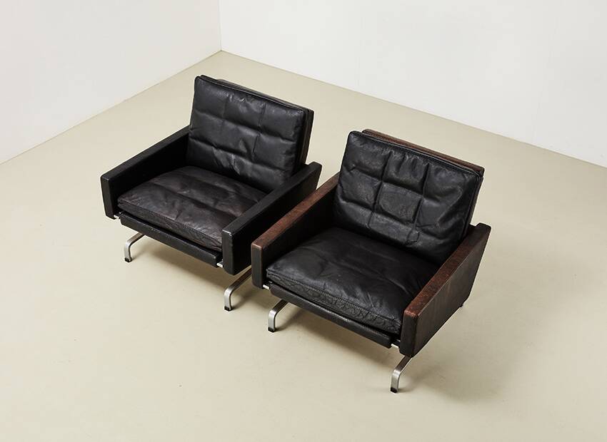 Poul Kjaerholm Early Pair of PK31 Chairs for E. Kold Christensen 1958