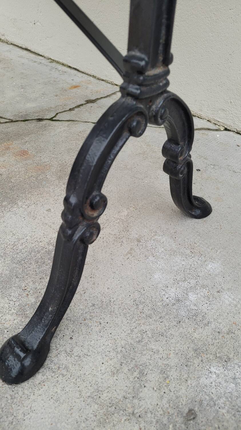 Marble and cast iron restaurant bistro table