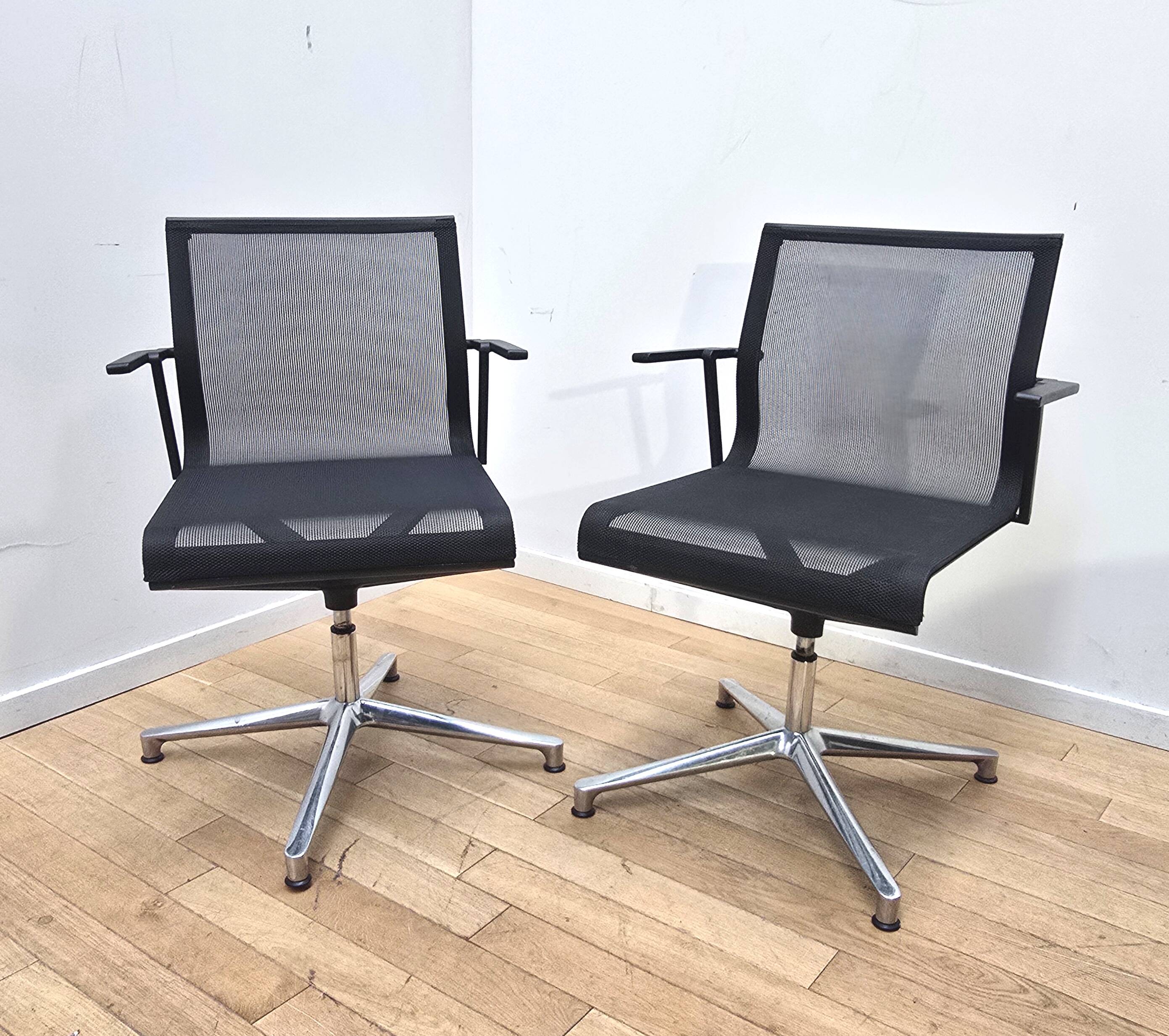 Paire de chaises de bureau Stick Chair, ICF