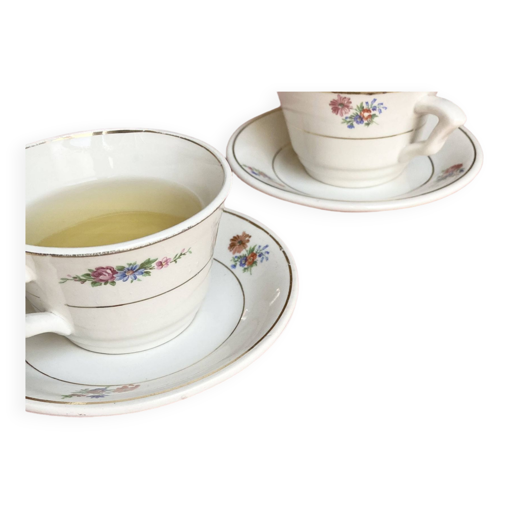 Old tea tablecloth, embroidered linen