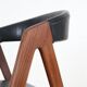 Set of 2 “A-Chairs” / teak chairs / recycling leather / black / Mid Century Danish Modern Design / 1960s
