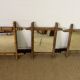 Suite of three antique mirrors in bamboo and rattan