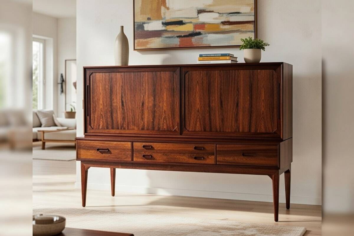Highboard, design by S. Hansen, Denmark, 1960s