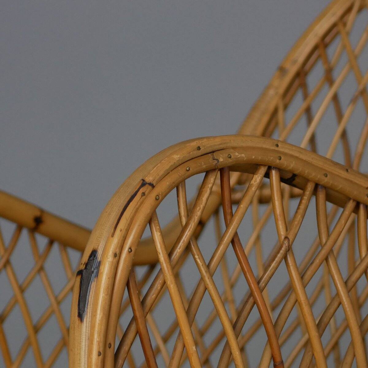 Fauteuil en rotin Gervasoni, années 1960