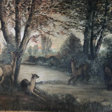 Old painting oil on canvas signed and dated 36