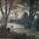 Old painting oil on canvas signed and dated 36
