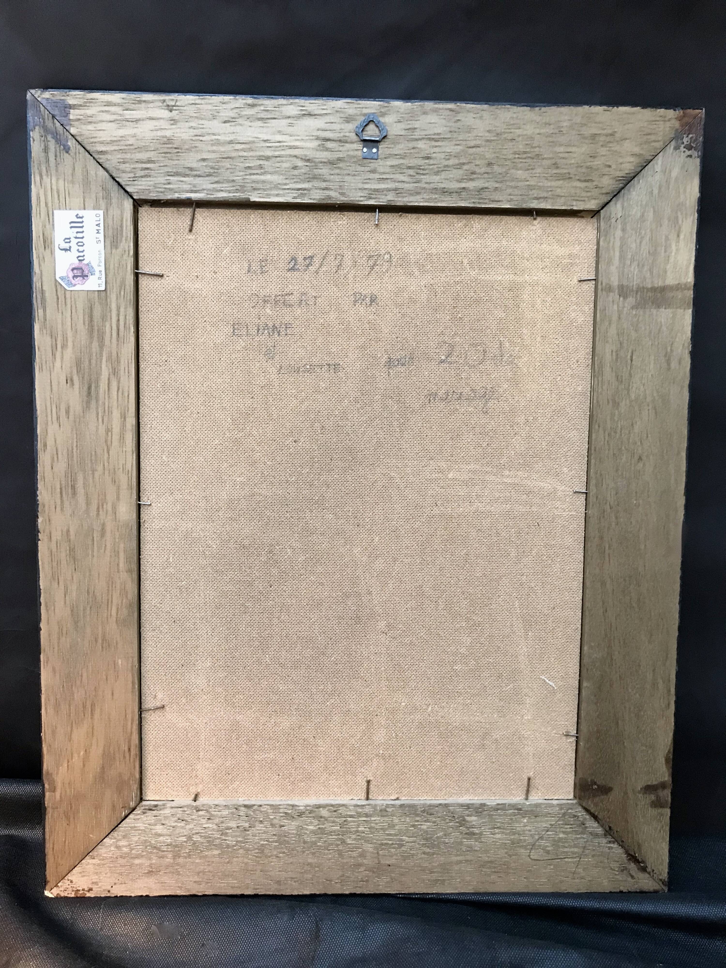 Painting golden yellow flowers wooden frame vintage botanical encyclopedia Lamarck