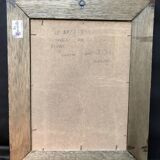 Painting golden yellow flowers wooden frame vintage botanical encyclopedia Lamarck