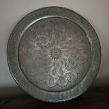 Oriental silver-plated copper tray