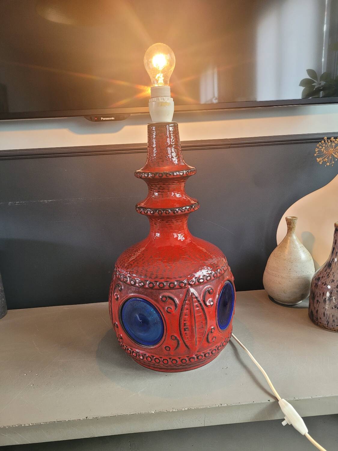 Large lamp base West Germany double lighting