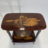 French Art Nouveau two-tier service table by Emile Gallé