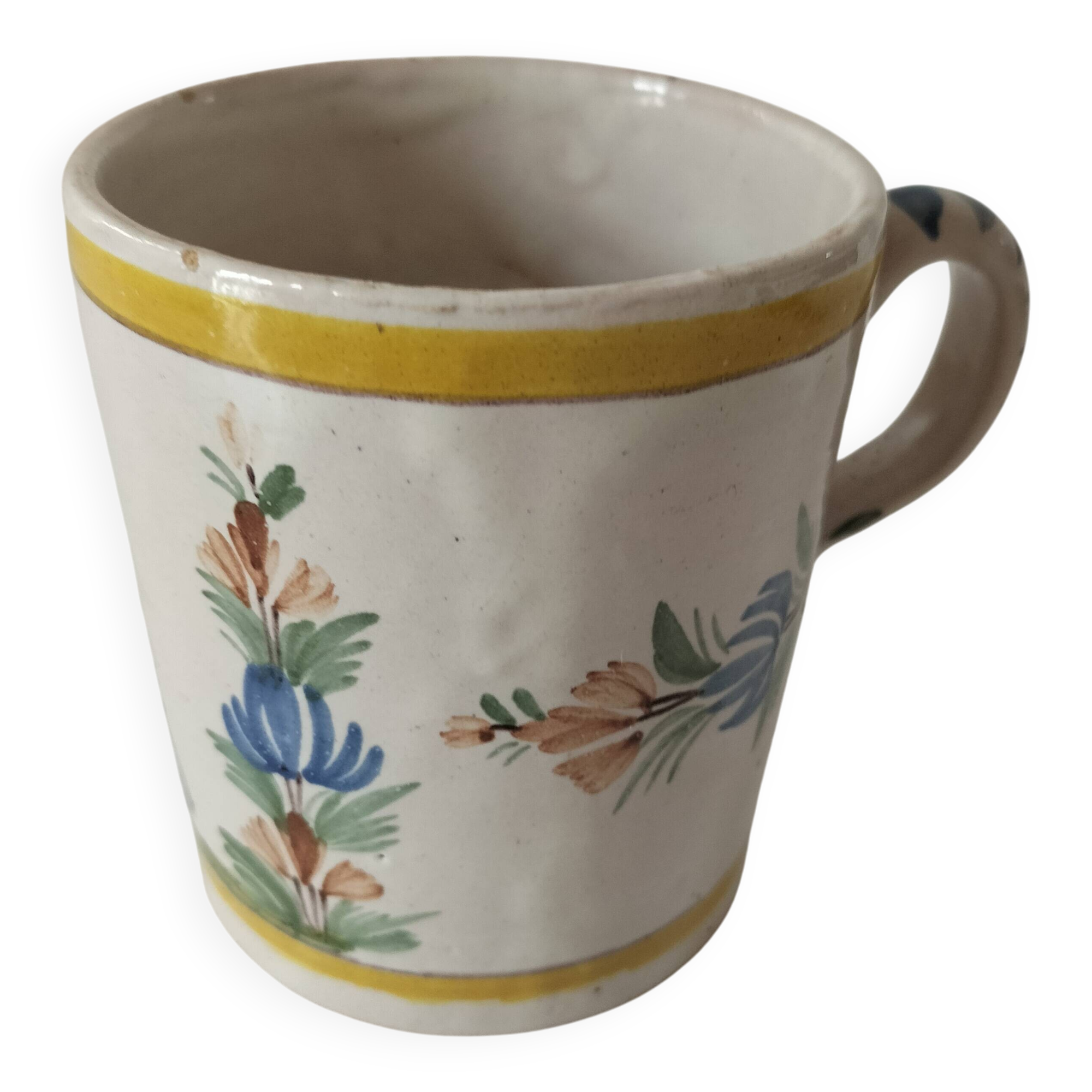 Antique Quimper Henriot jug-cup peasant style circa 1900.