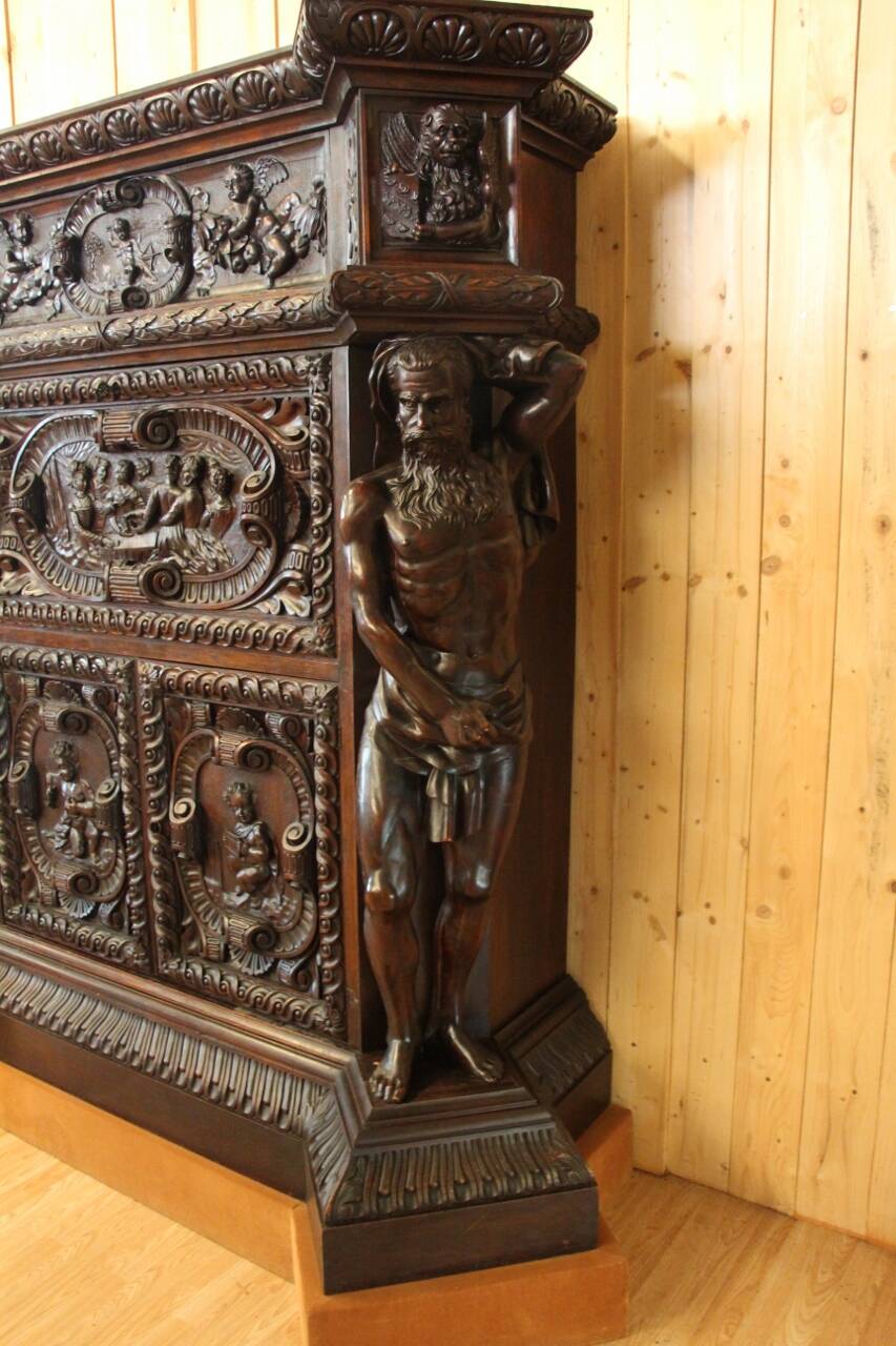 Renaissance-style castle buffet with 19th-century Atlanteans