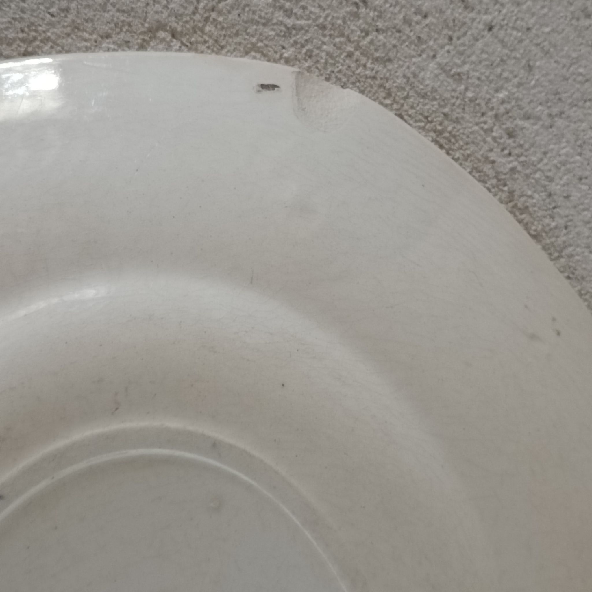 Plat terre de fer Digoin Rose bleue