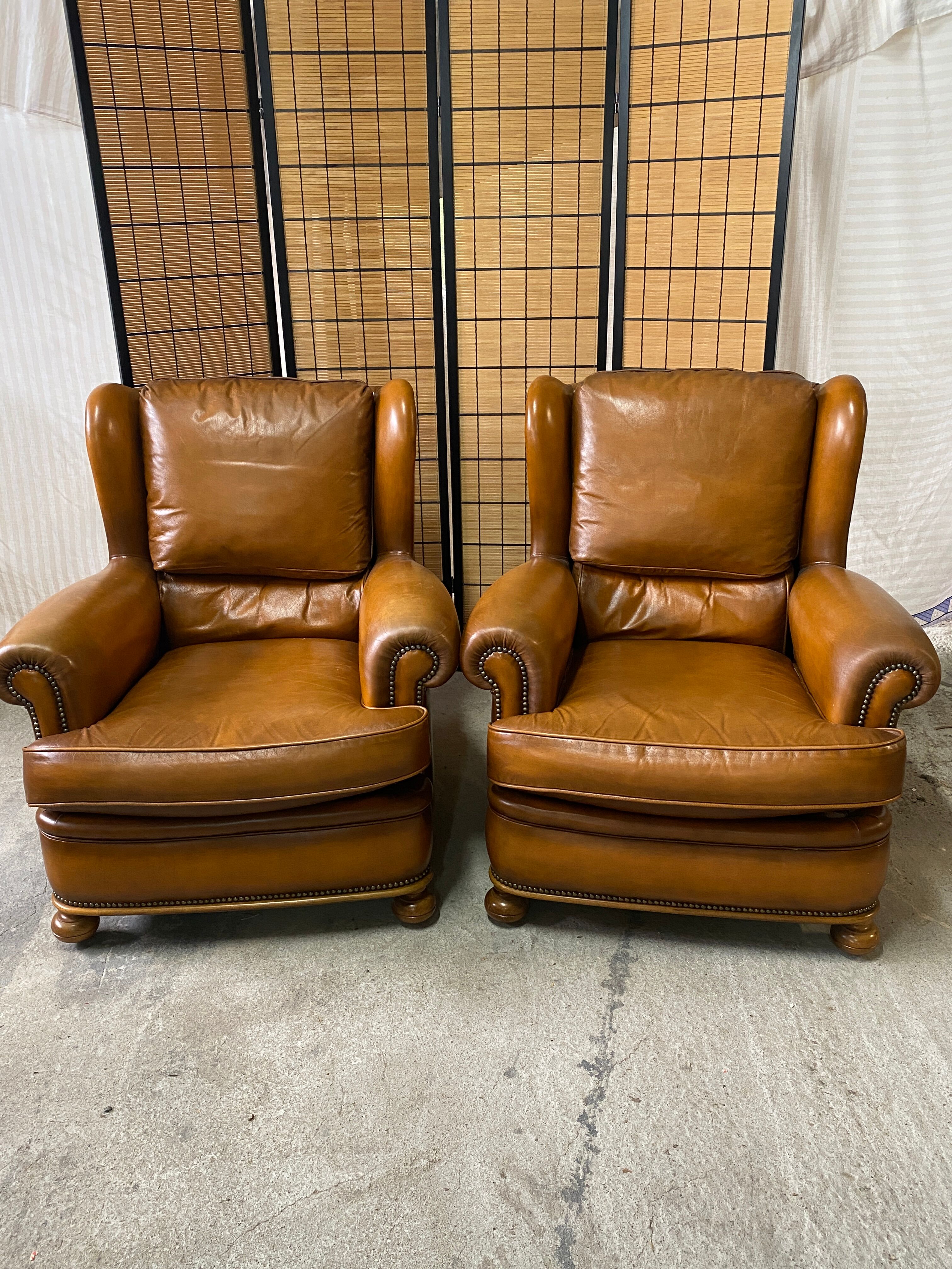 Pair of club armchairs