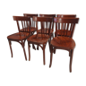 Suite de 6 chaises de bistrot Baumann vintage années 1980