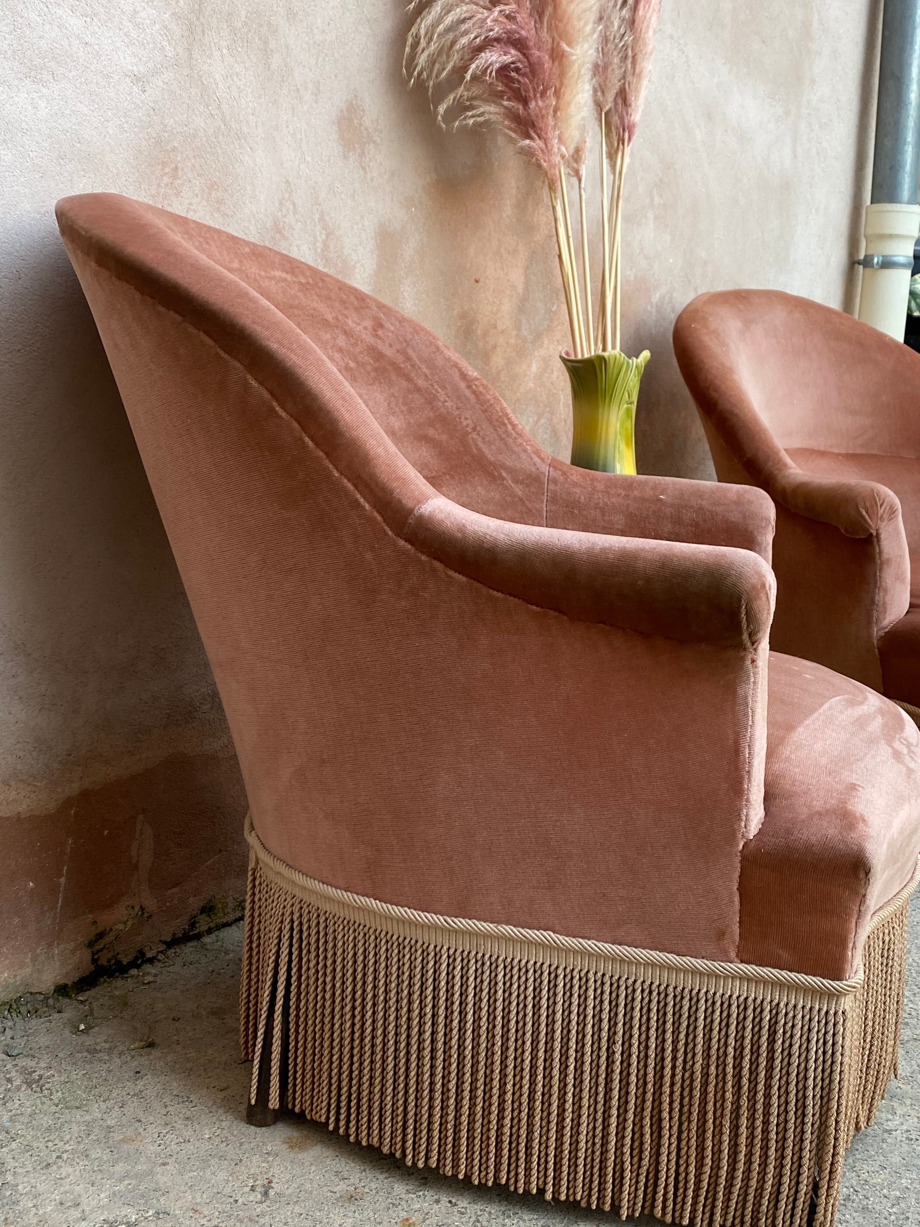 Paire de fauteuils crapaud
