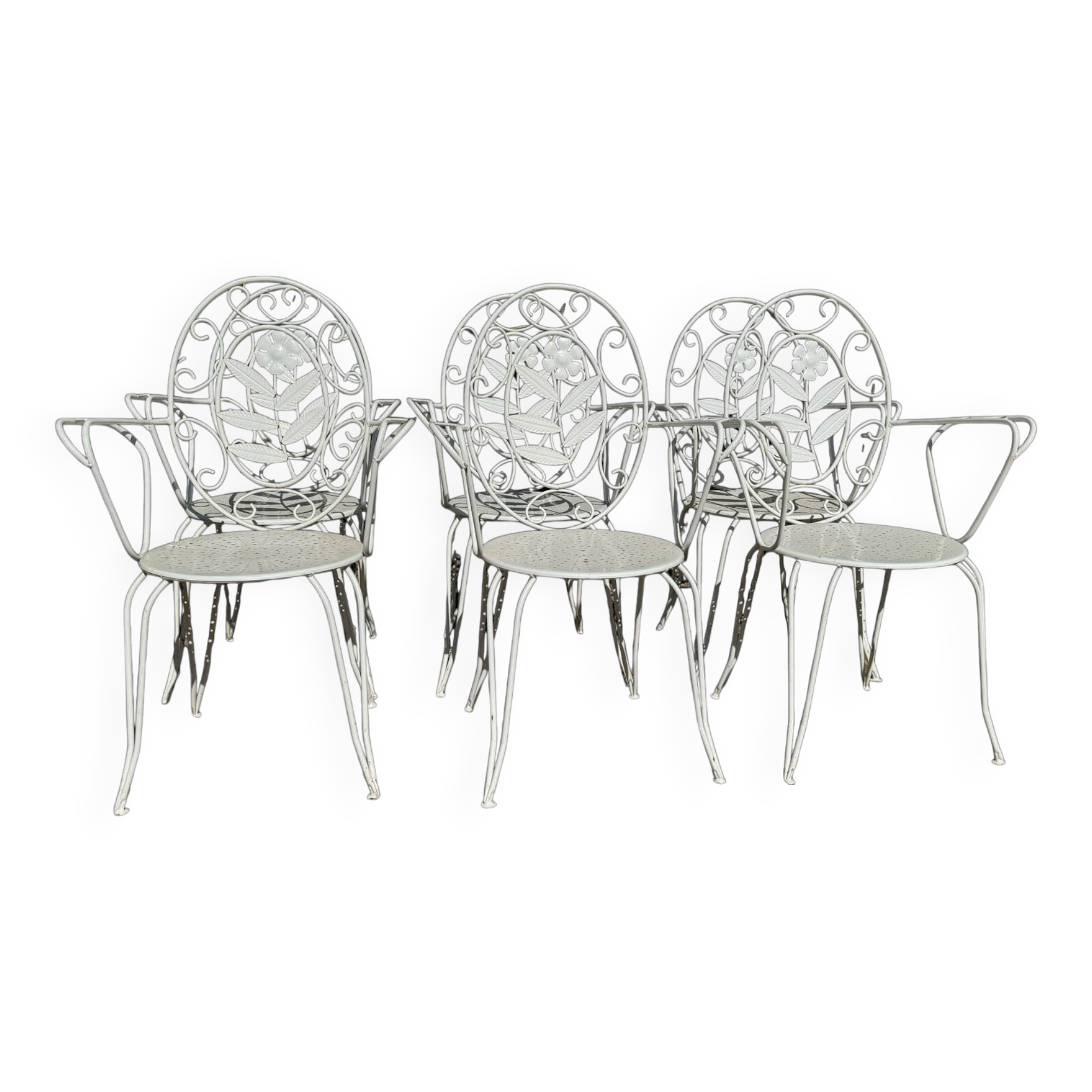 Fauteuils en fer forgé provençal des années 60, set de 6