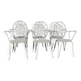 Fauteuils en fer forgé provençal des années 60, set de 6