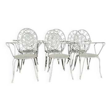 Fauteuils en fer forgé provençal des années 60, set de 6