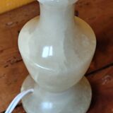 Beige marbled stone lamp - small alabaster lamp