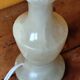 Lampe en pierre marbrée  beige -  petite lampe albâtre