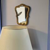 Baroque style gilded mirror – antique patina – 37 x 30 cm