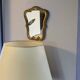 Miroir doré style baroque – patine ancienne – 37 x 30 cm