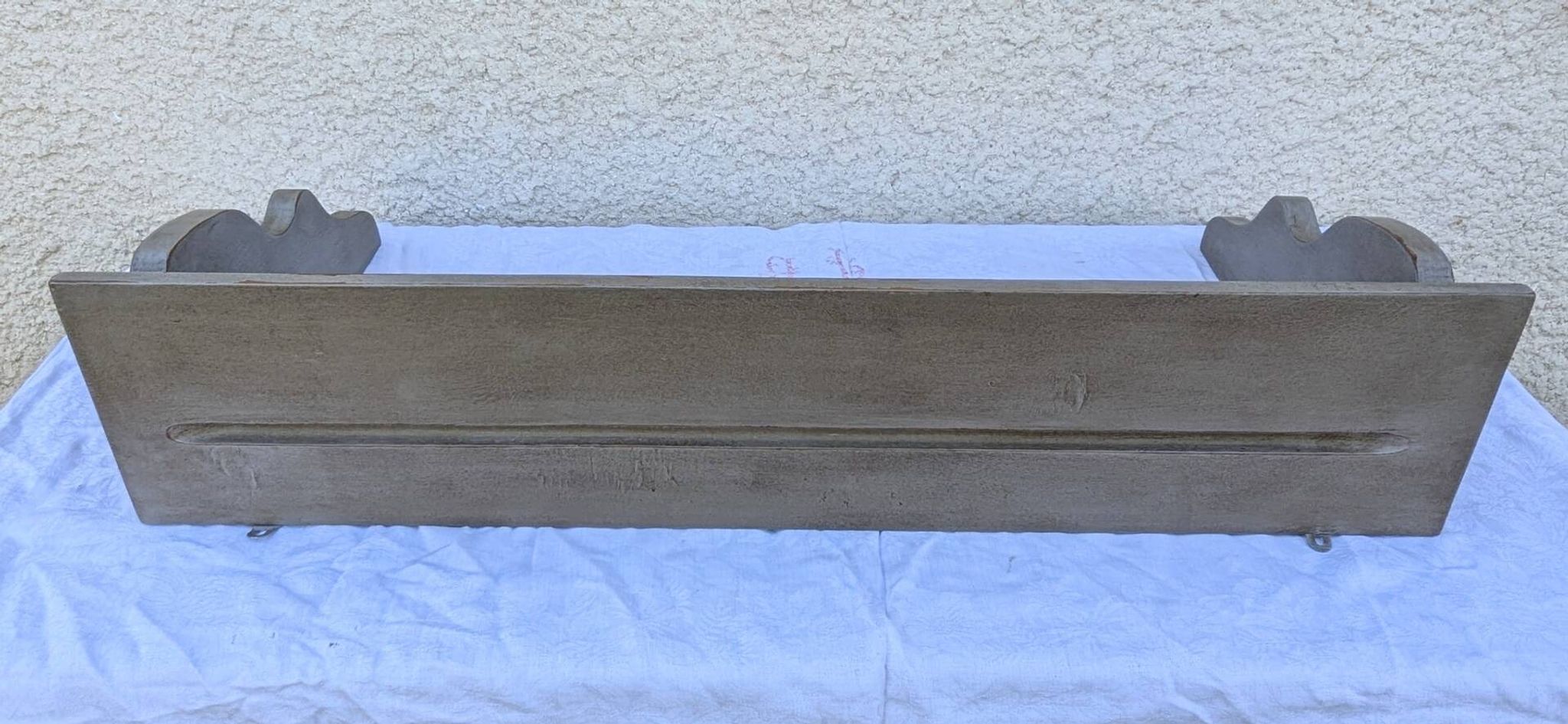 Vintage Wall Shelf Coat Rack Solid Oak Shabby Chic Finish