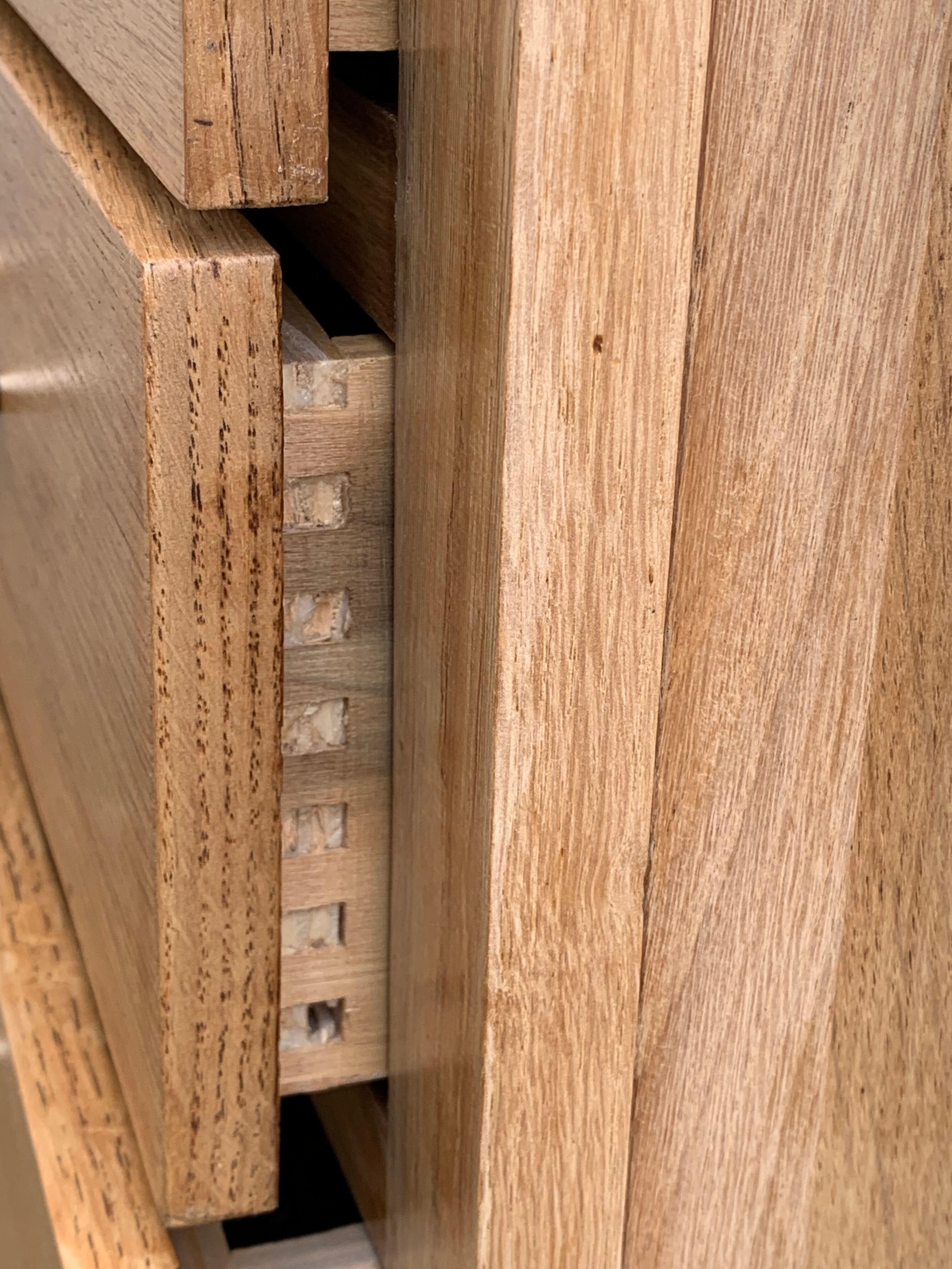 Chest of drawers feet compass raw wood 1950