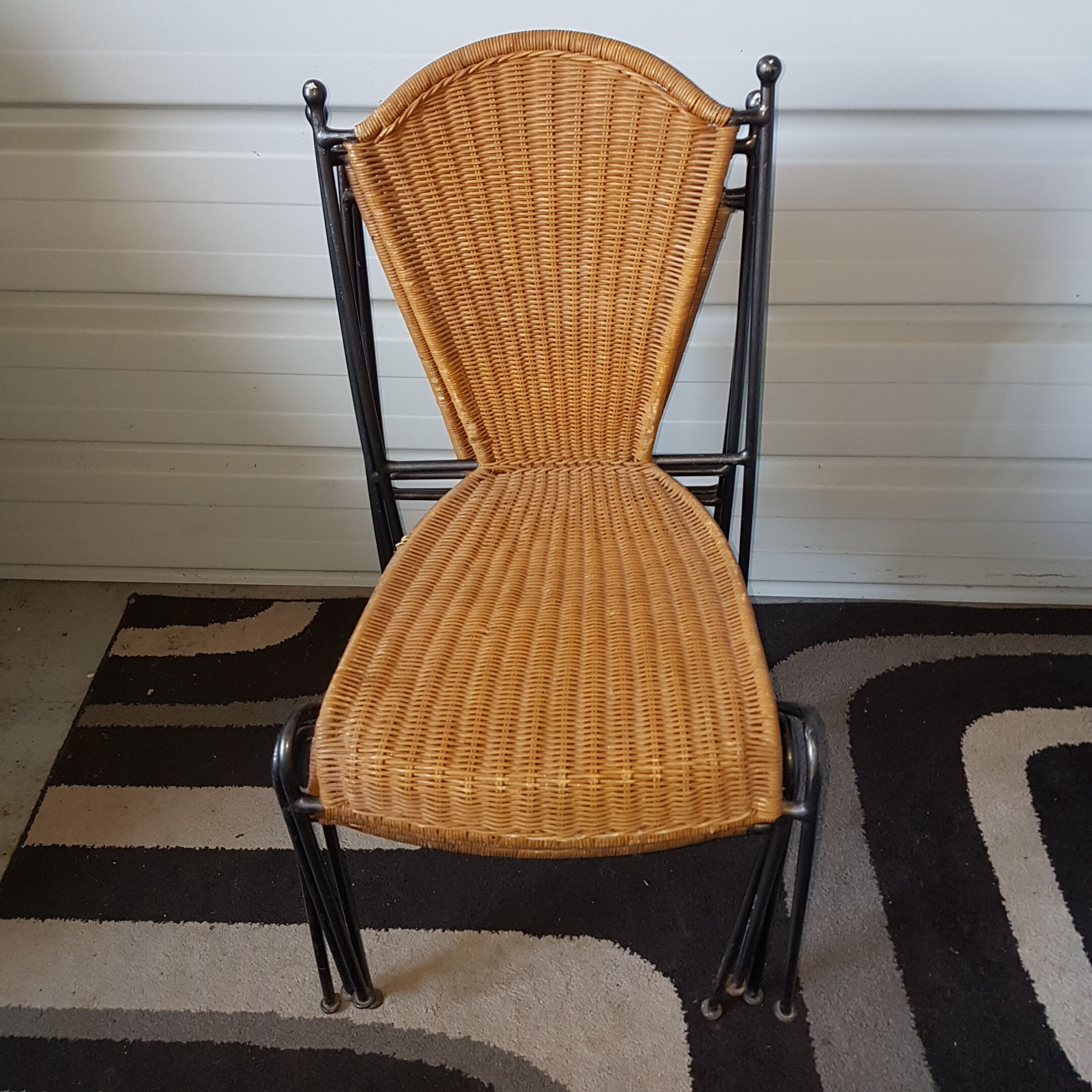 4 vintage canne chairs 1960