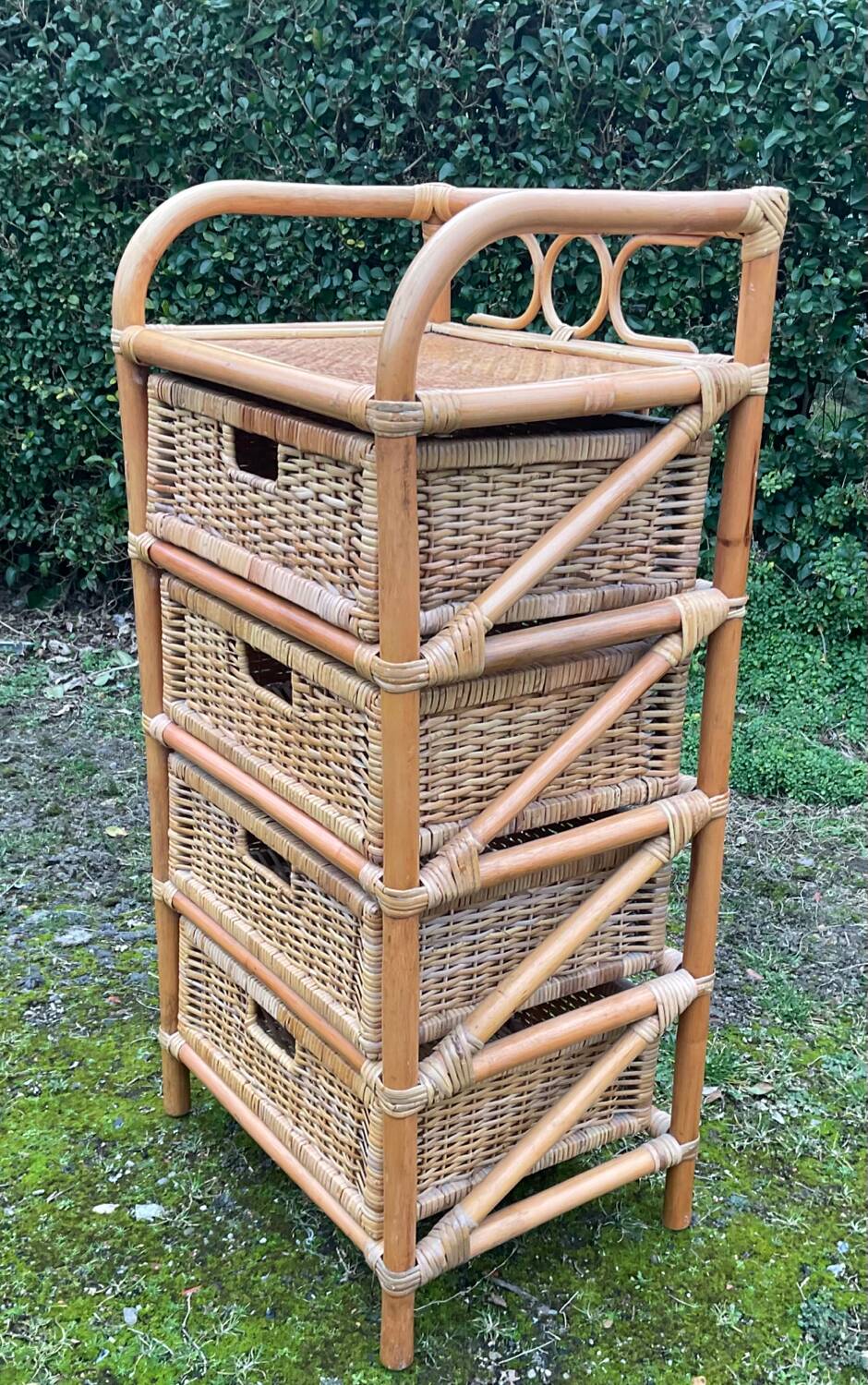 Vintage rattan chiffonier