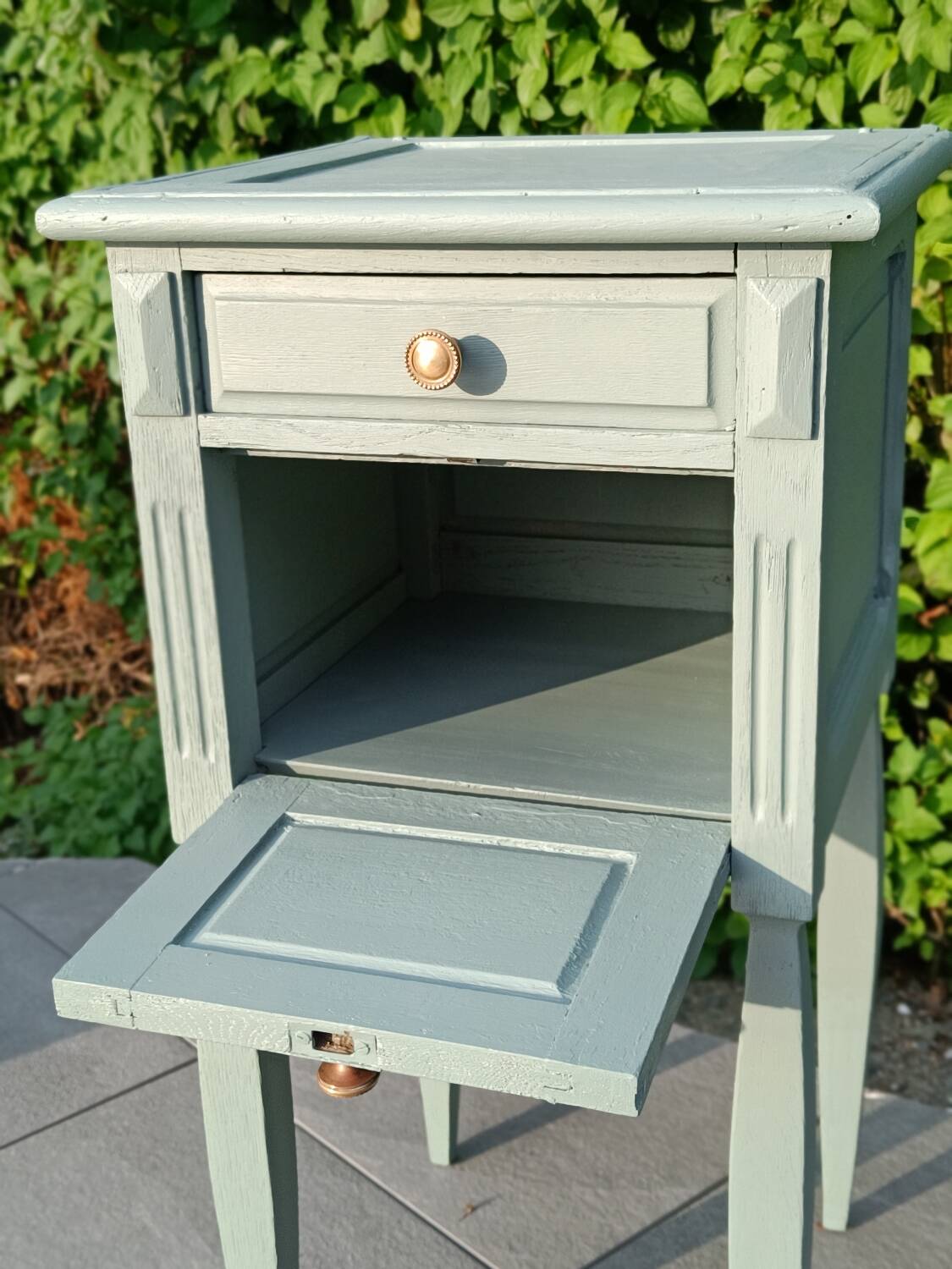 Repurposed bedside table