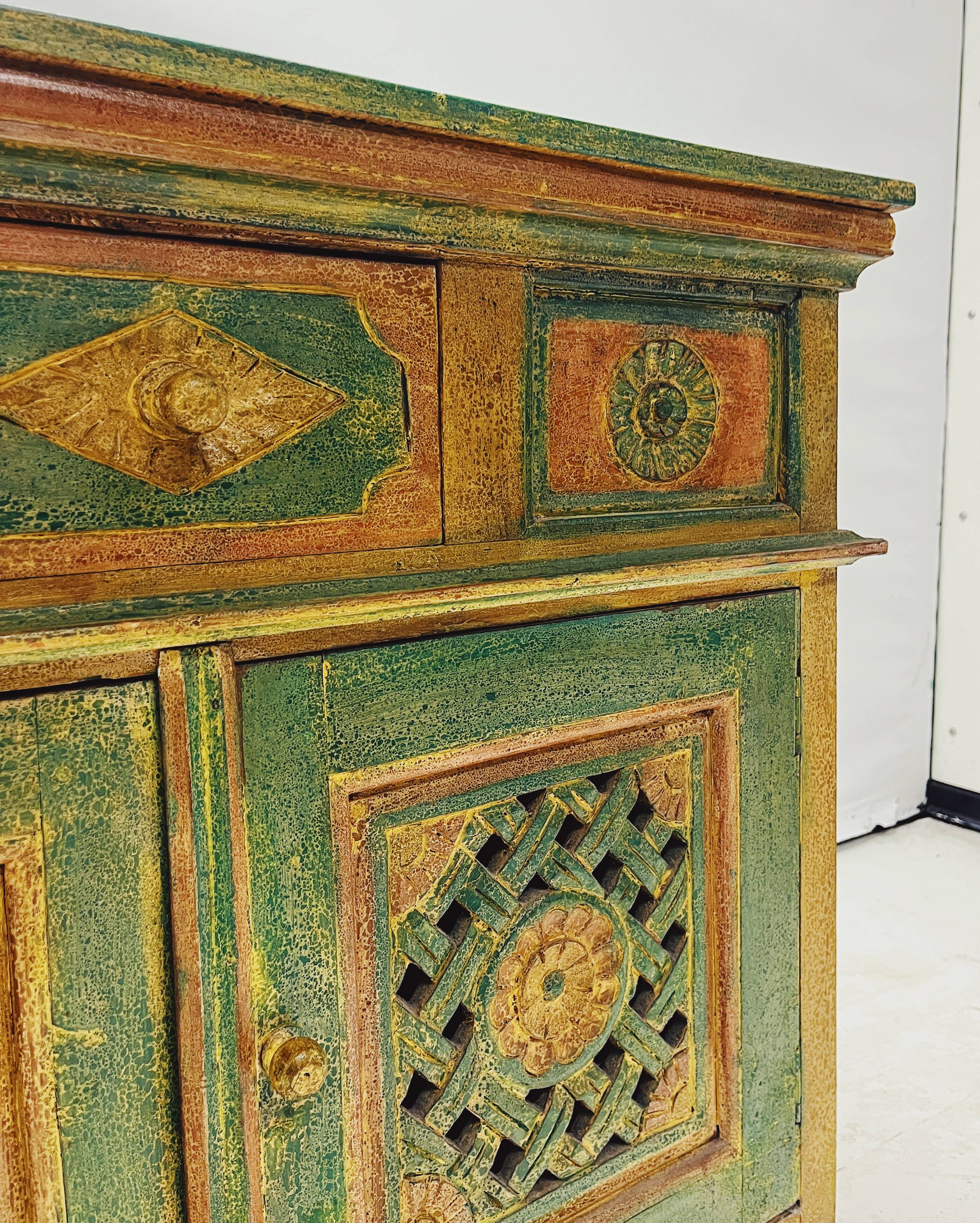 Indian Antique Cabinet with Carvings