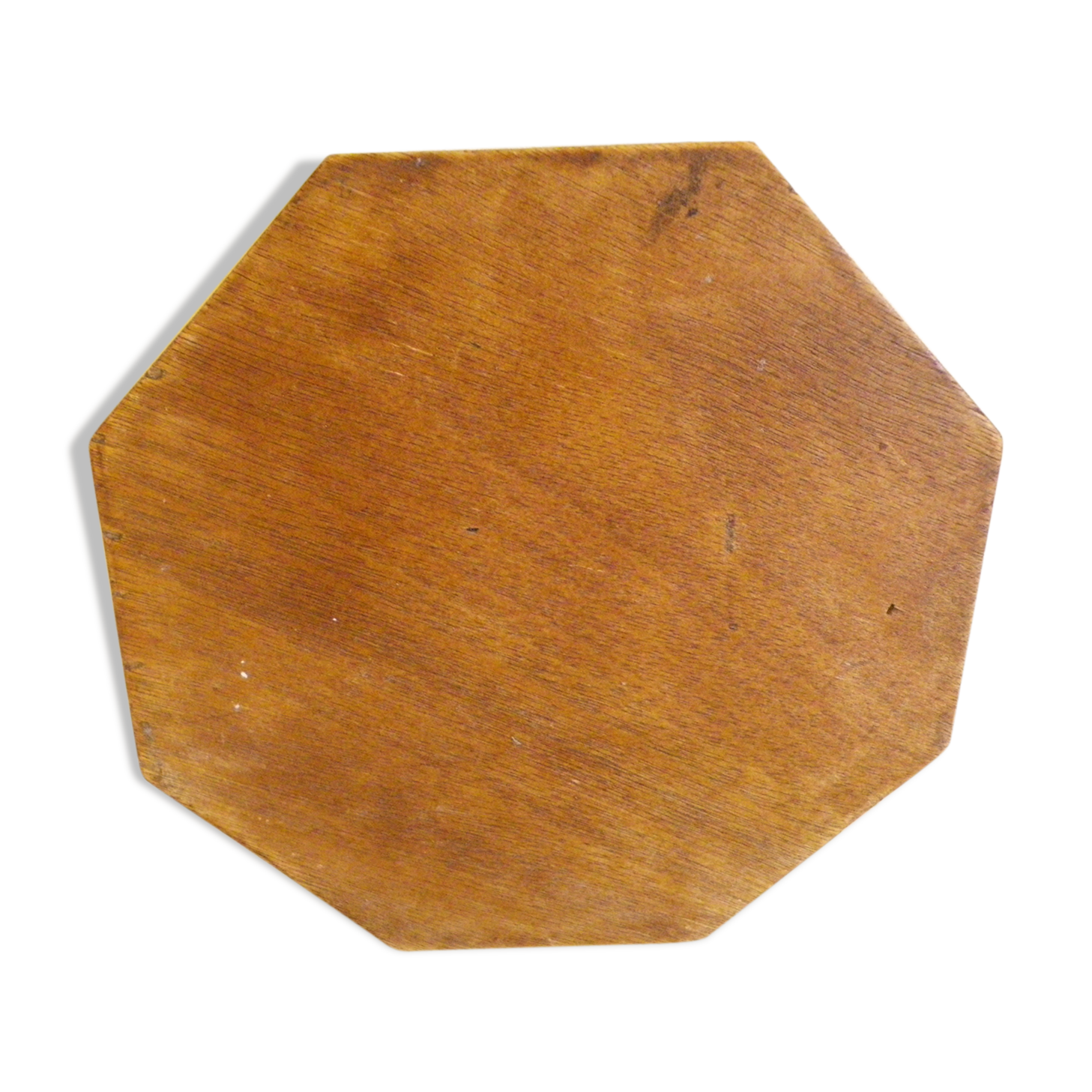 Octagonal plate underside in formica and wood - 1960/70s