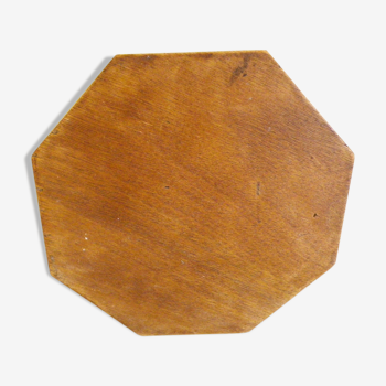 Octagonal plate underside in formica and wood - 1960/70s