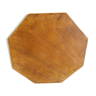 Octagonal plate underside in formica and wood - 1960/70s