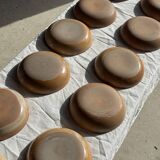 11 assiettes creuses artisanales vintage en grès mat