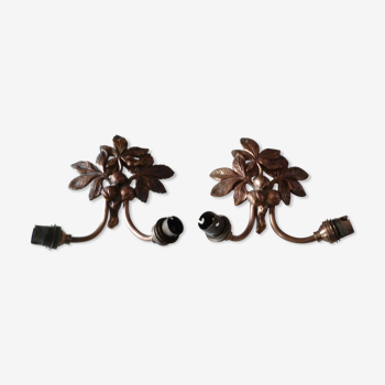 Paire d appliques bronze art nouveau aux fruit de la passion