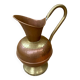 Antique villedieu copper pitcher & vintage brass handle