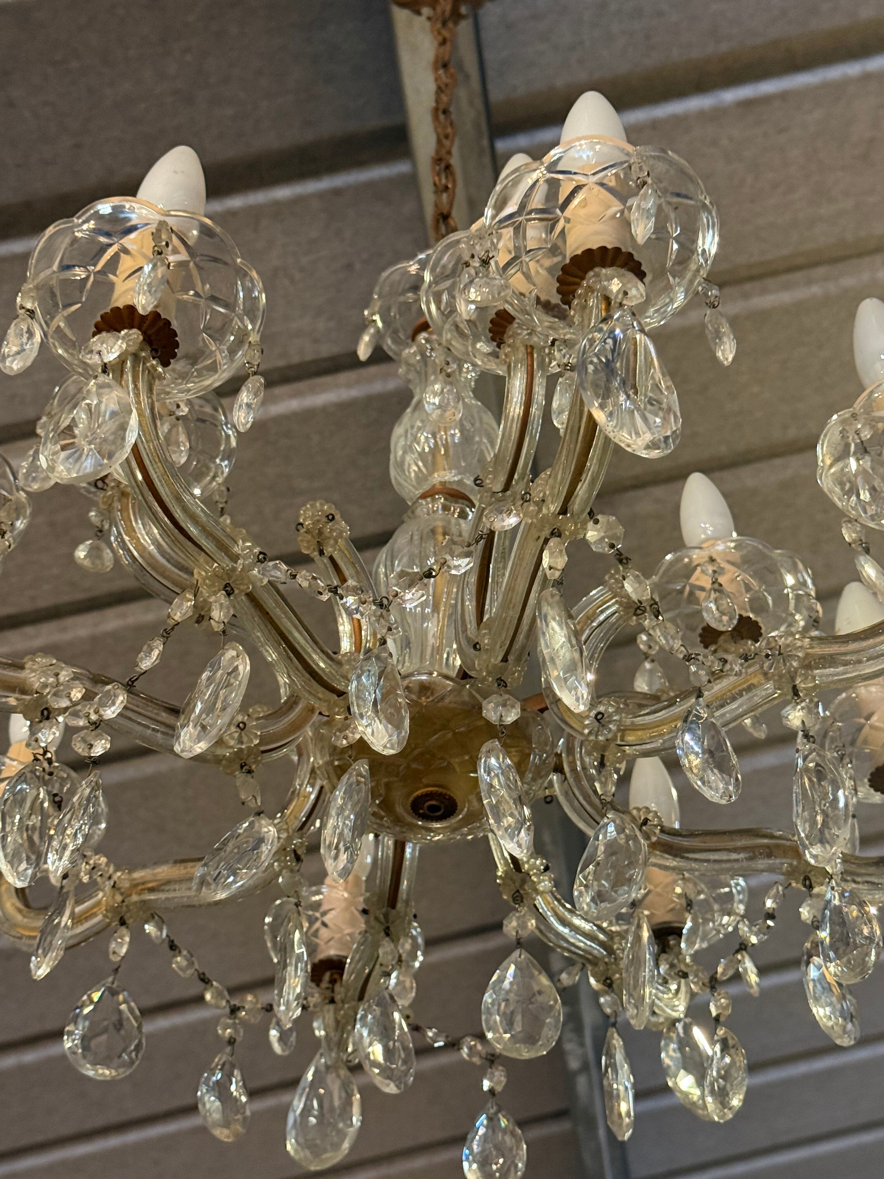 Lustre 12 feux pampilles