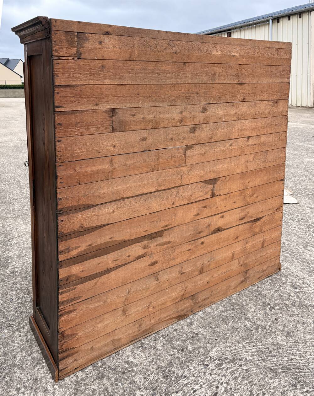 Two-body oak sideboard, circa 1890 — antique glasses and assembly