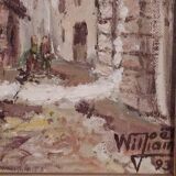 oil on canvas signed Joêl William 1993 rue du Pays Basque